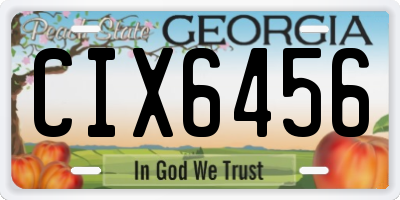 GA license plate CIX6456