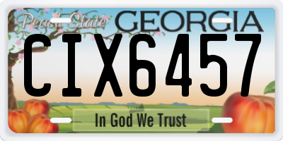 GA license plate CIX6457