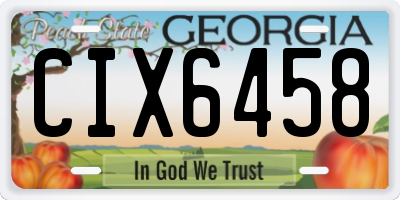 GA license plate CIX6458