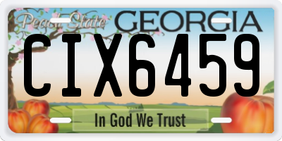 GA license plate CIX6459
