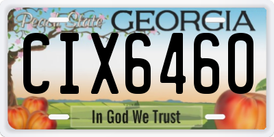 GA license plate CIX6460