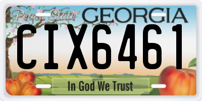GA license plate CIX6461