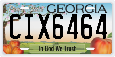 GA license plate CIX6464