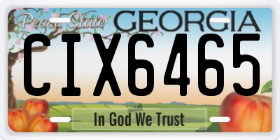 GA license plate CIX6465