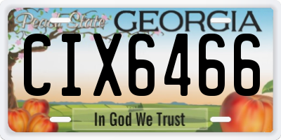 GA license plate CIX6466