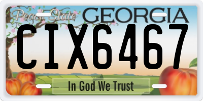 GA license plate CIX6467