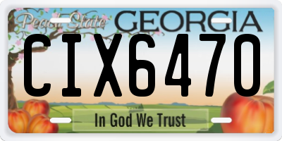 GA license plate CIX6470