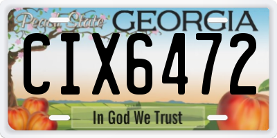 GA license plate CIX6472