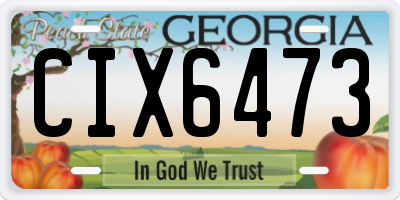 GA license plate CIX6473