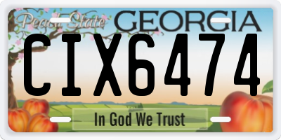 GA license plate CIX6474