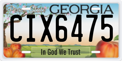 GA license plate CIX6475