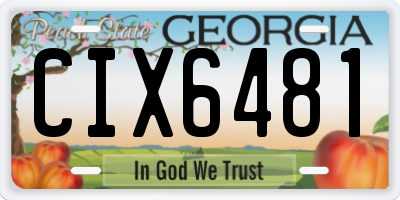 GA license plate CIX6481
