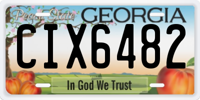 GA license plate CIX6482