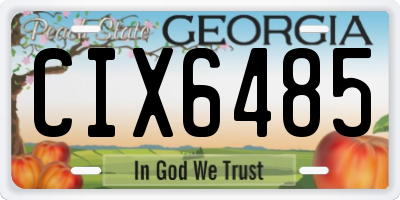 GA license plate CIX6485
