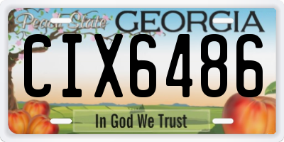 GA license plate CIX6486