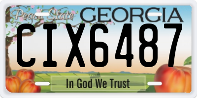 GA license plate CIX6487