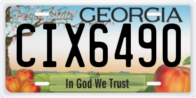 GA license plate CIX6490