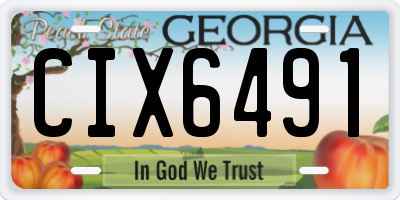 GA license plate CIX6491