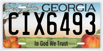 GA license plate CIX6493