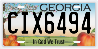 GA license plate CIX6494