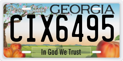 GA license plate CIX6495