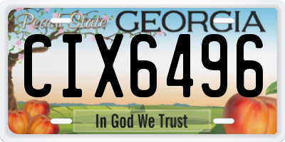 GA license plate CIX6496
