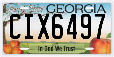 GA license plate CIX6497