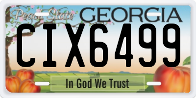GA license plate CIX6499