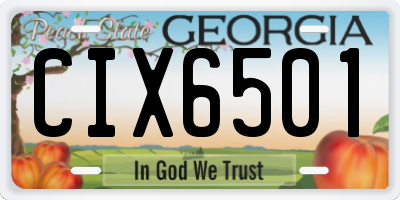 GA license plate CIX6501