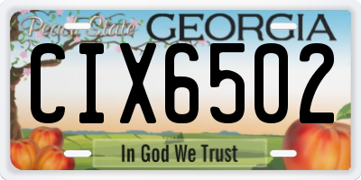 GA license plate CIX6502