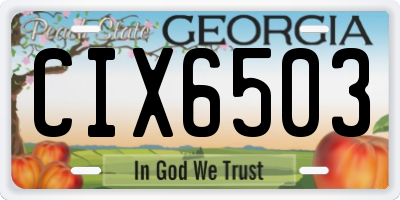 GA license plate CIX6503