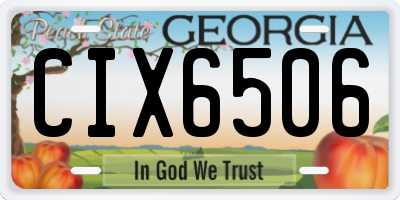 GA license plate CIX6506