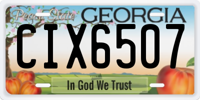 GA license plate CIX6507
