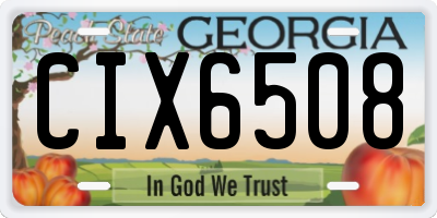 GA license plate CIX6508