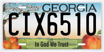 GA license plate CIX6510