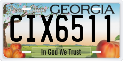 GA license plate CIX6511