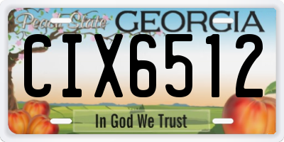 GA license plate CIX6512