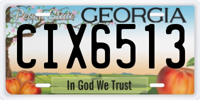 GA license plate CIX6513