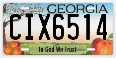 GA license plate CIX6514