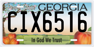 GA license plate CIX6516