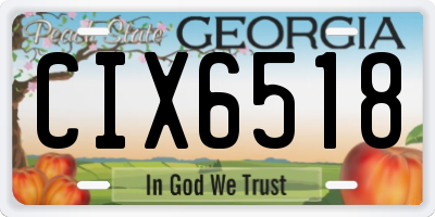GA license plate CIX6518