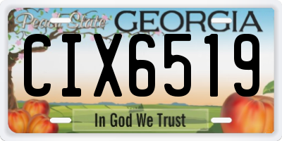 GA license plate CIX6519