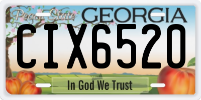 GA license plate CIX6520
