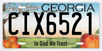 GA license plate CIX6521