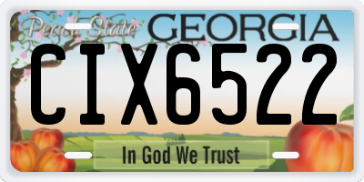 GA license plate CIX6522