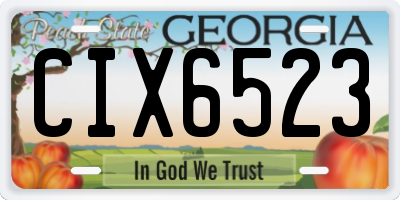 GA license plate CIX6523
