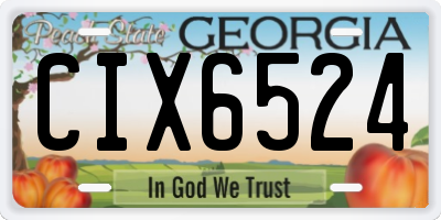 GA license plate CIX6524