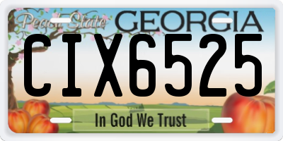 GA license plate CIX6525