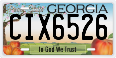 GA license plate CIX6526