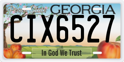 GA license plate CIX6527